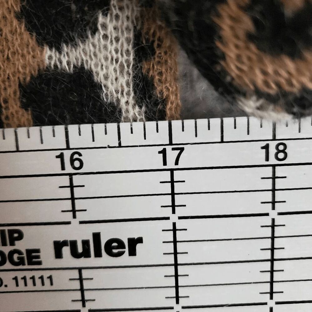 Joie Women's Leopard Print Wool Mohair Full Zip Sweater Animal Crew Extra Small - Picture 5 of 6